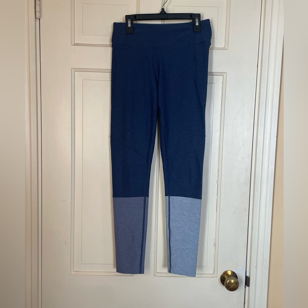 Outdoor Voices 7/8 Leggings Women Size Small Dipped Blue Activewear Color Block